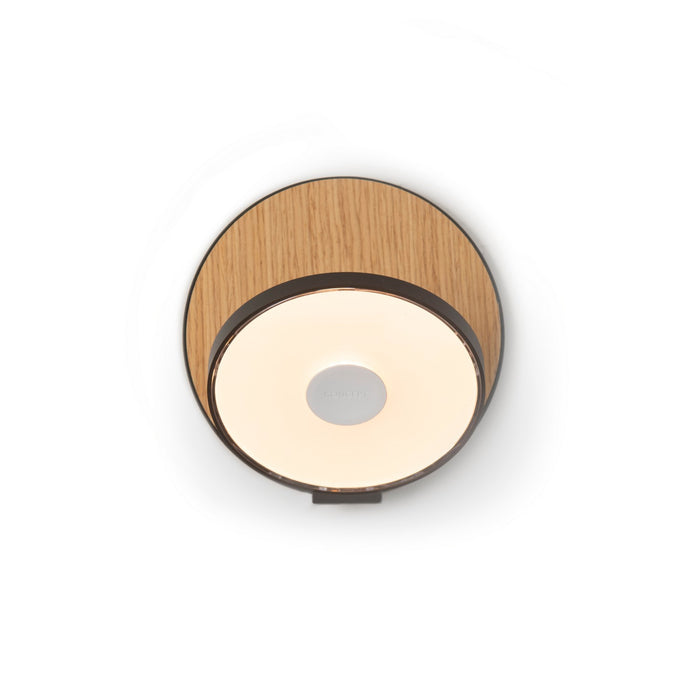 Koncept GRW-S-MBK-WOK-HW LED Wall Sconce, Metallic Black, White Oak