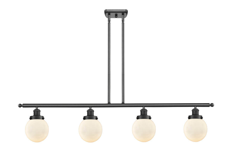 Innovations 916-4I-BK-G201-6 Four Light Island Pendant, Matte Black
