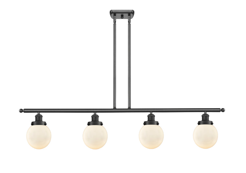 Innovations 916-4I-BK-G201-6-LED LED Island Pendant, Matte Black