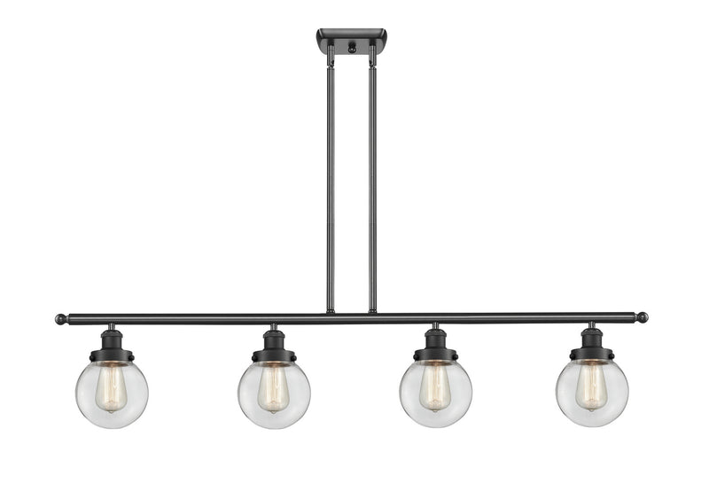 Innovations 916-4I-BK-G202-6-LED LED Island Pendant, Matte Black