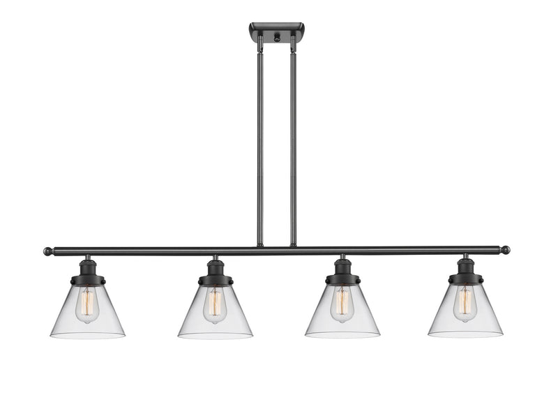 Innovations 916-4I-BK-G42 Four Light Island Pendant, Matte Black