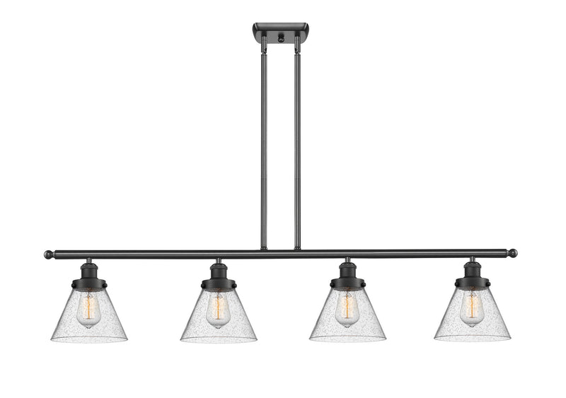 Innovations 916-4I-BK-G44 Four Light Island Pendant, Matte Black