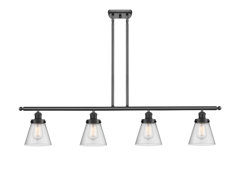 Innovations 916-4I-BK-G64 Four Light Island Pendant, Matte Black