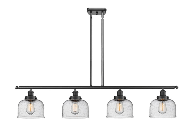 Innovations 916-4I-BK-G74 Four Light Island Pendant, Matte Black