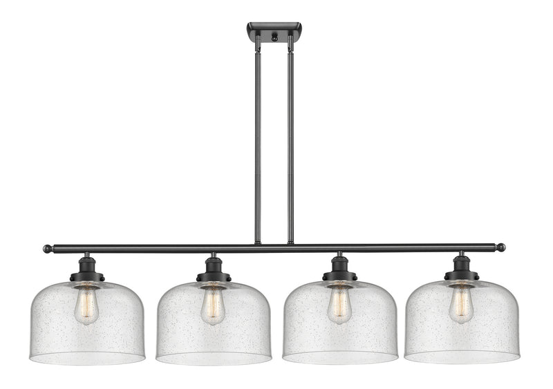 Innovations 916-4I-BK-G74-L Four Light Island Pendant, Matte Black