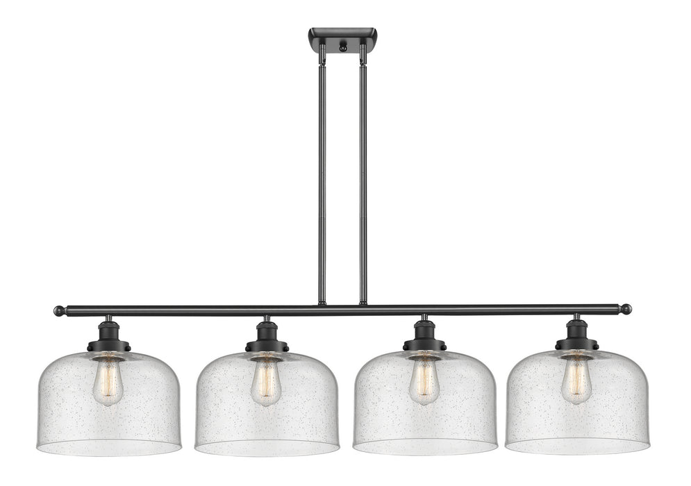 Innovations 916-4I-BK-G74-L Four Light Island Pendant, Matte Black