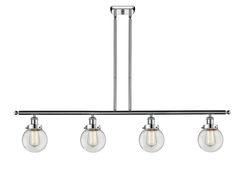 Innovations 916-4I-PC-G202-6 Four Light Island Pendant, Polished Chrome