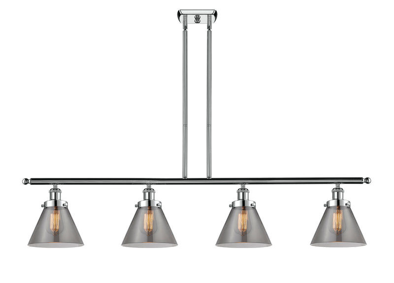 Innovations 916-4I-PC-G43 Four Light Island Pendant, Polished Chrome