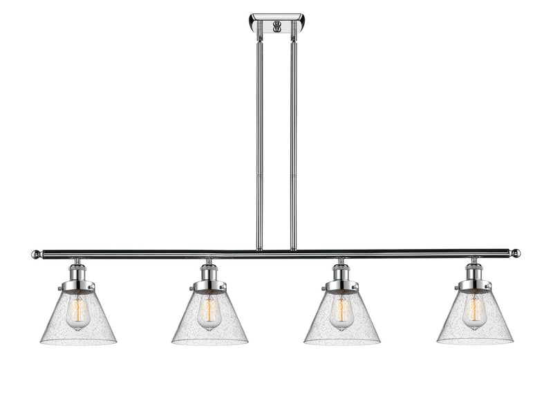 Innovations 916-4I-PC-G44 Four Light Island Pendant, Polished Chrome