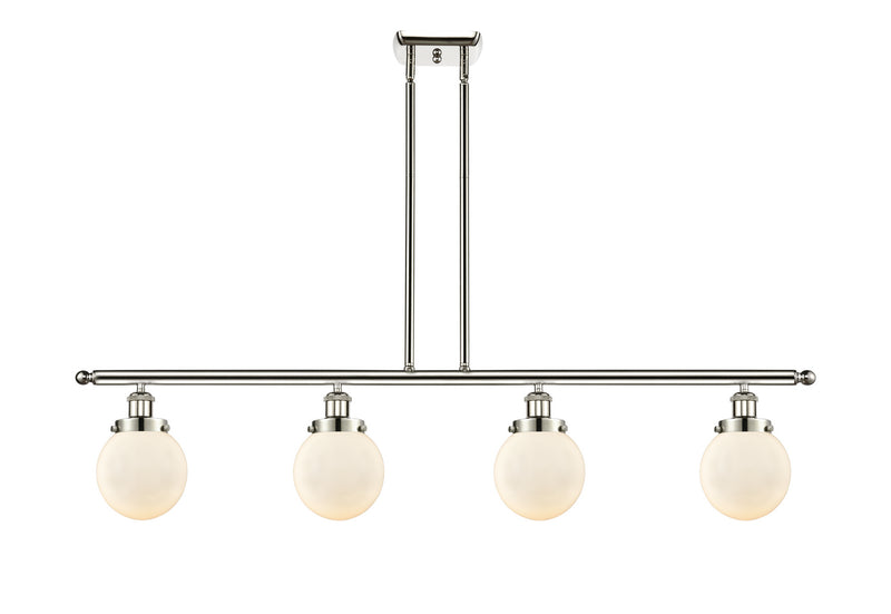 Innovations 916-4I-PN-G201-6-LED LED Island Pendant, Polished Nickel