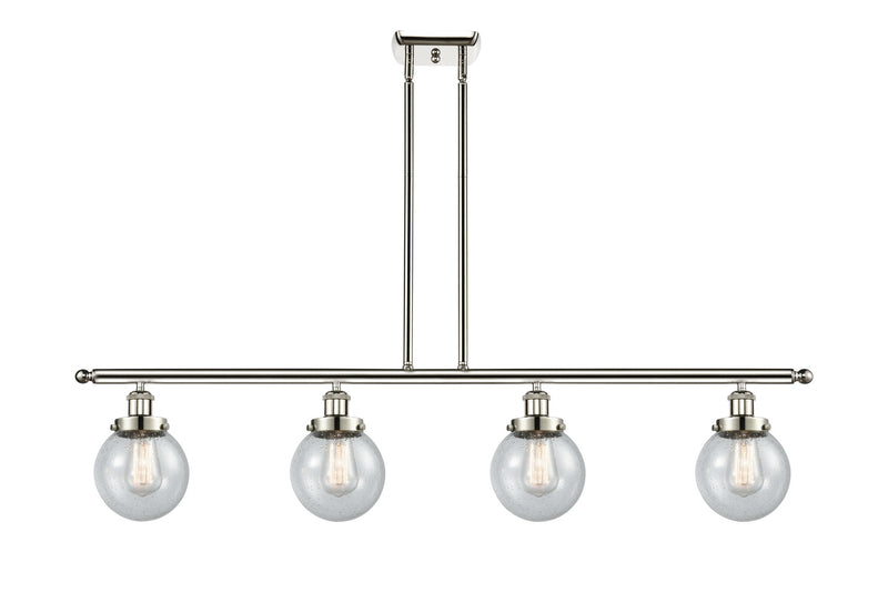 Innovations 916-4I-PN-G204-6 Four Light Island Pendant, Polished Nickel