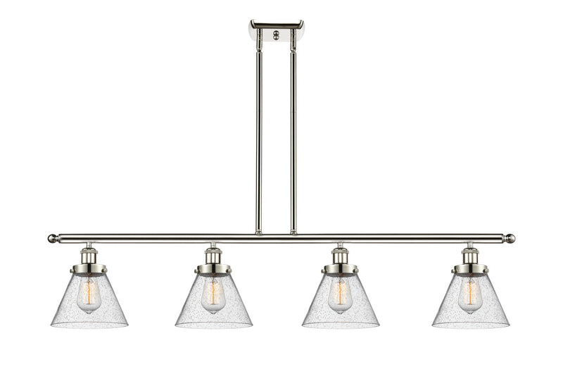 Innovations 916-4I-PN-G44 Four Light Island Pendant, Polished Nickel
