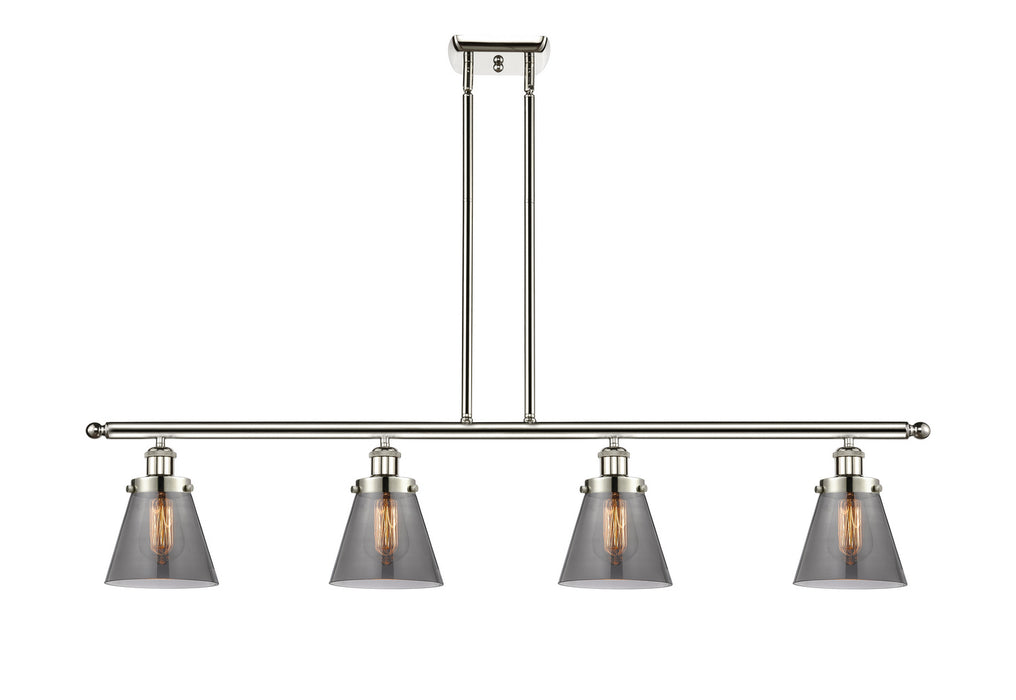 Innovations 916-4I-PN-G63 Four Light Island Pendant, Polished Nickel
