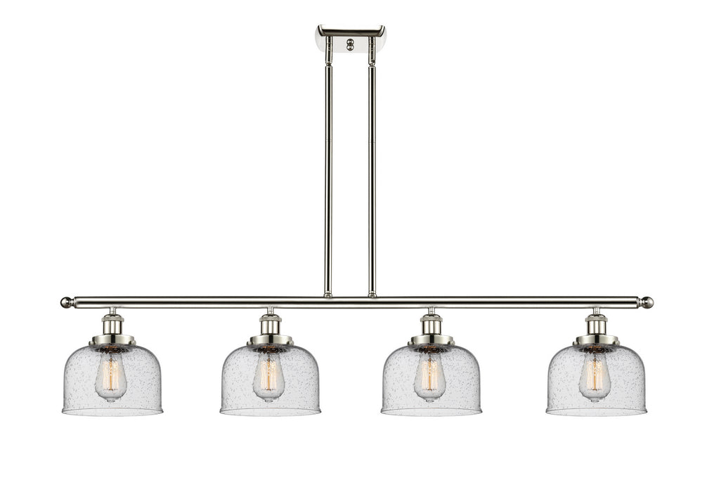 Innovations 916-4I-PN-G74 Four Light Island Pendant, Polished Nickel