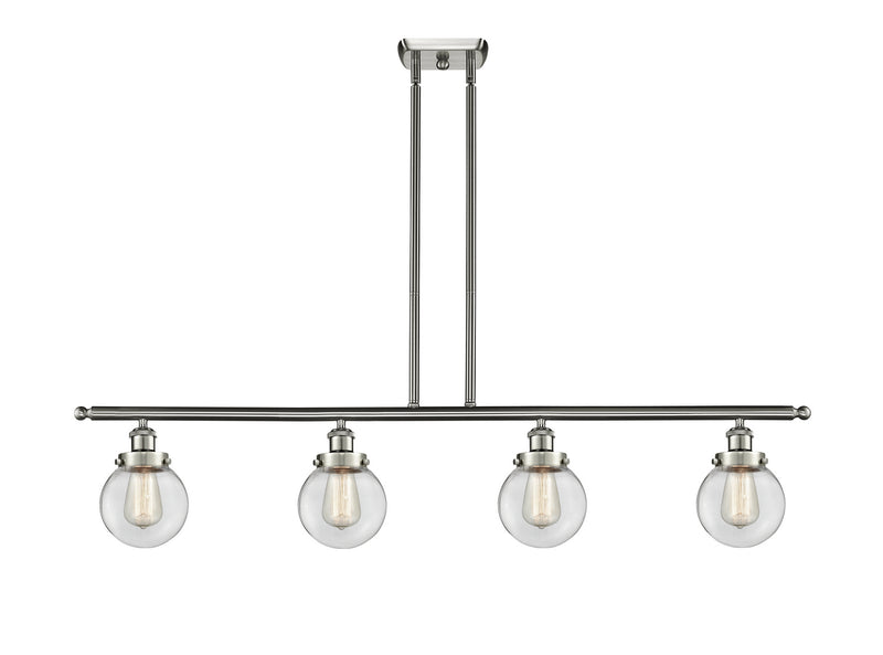 Innovations 916-4I-SN-G202-6 Four Light Island Pendant, Brushed Satin Nickel