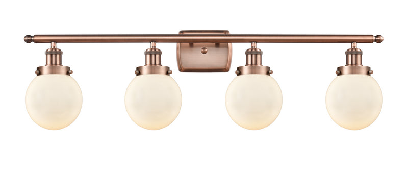 Innovations 916-4W-AC-G201-6-LED LED Bath Vanity, Antique Copper