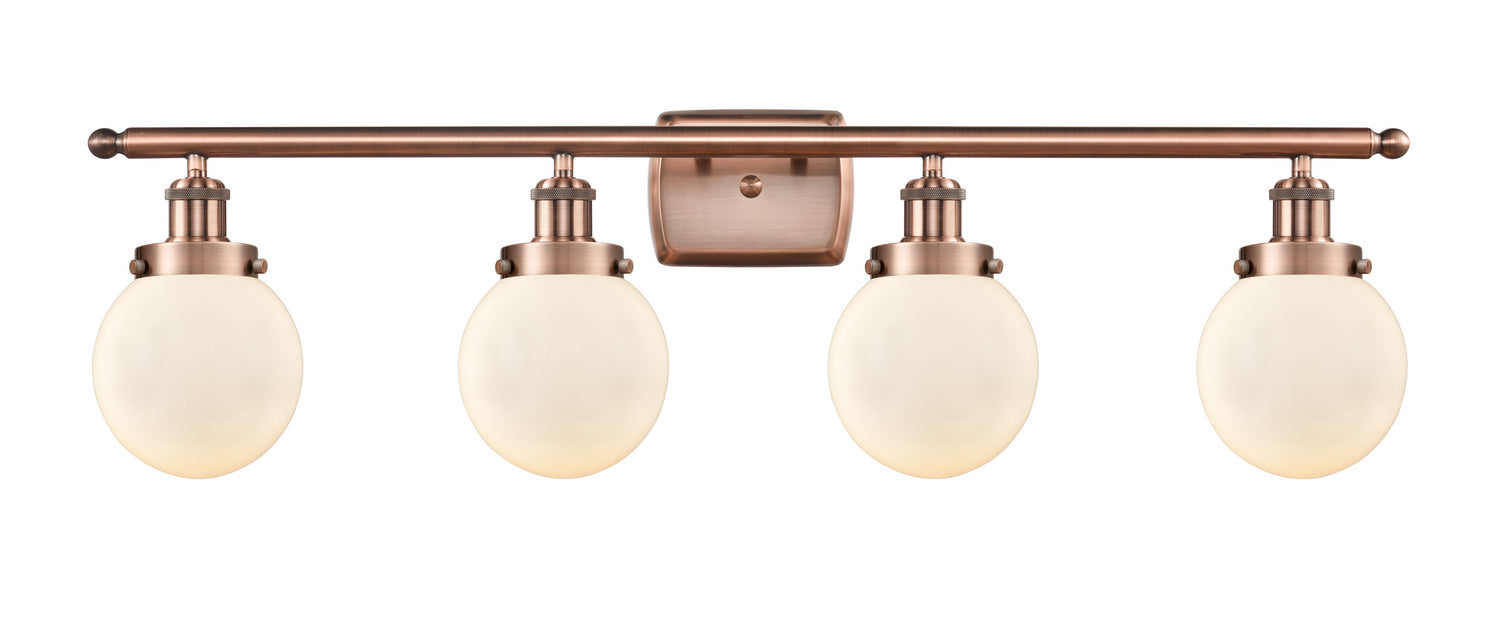 Innovations 916-4W-AC-G201-6-LED LED Bath Vanity, Antique Copper