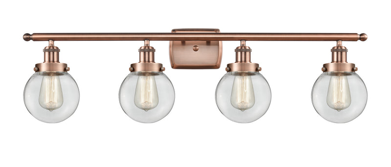 Innovations 916-4W-AC-G202-6-LED LED Bath Vanity, Antique Copper