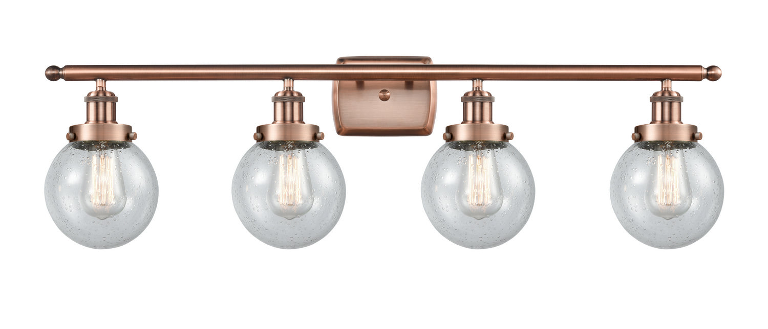 Innovations 916-4W-AC-G204-6-LED LED Bath Vanity, Antique Copper