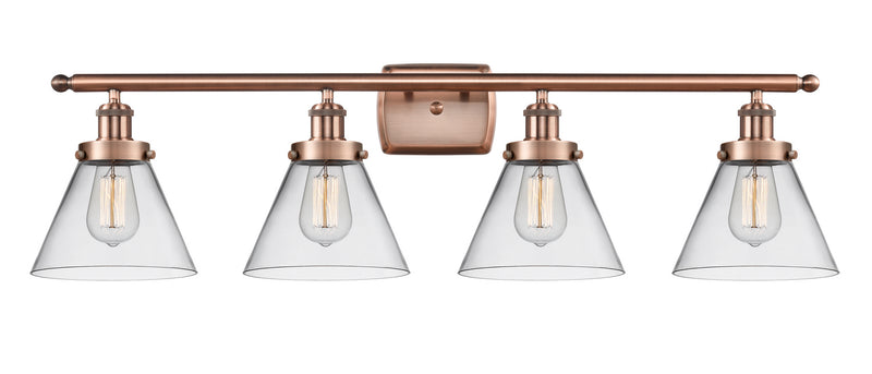 Innovations 916-4W-AC-G42 Four Light Bath Vanity, Antique Copper