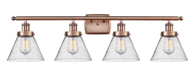 Innovations 916-4W-AC-G44 Four Light Bath Vanity, Antique Copper