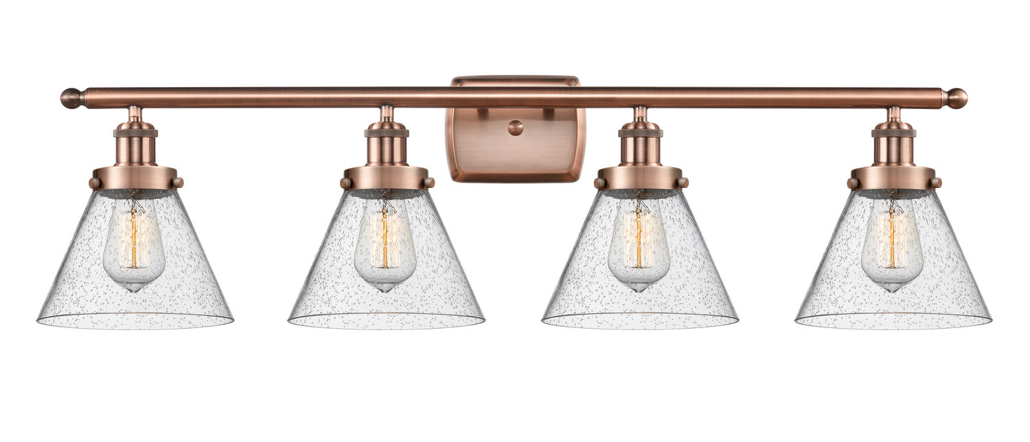 Innovations 916-4W-AC-G44 Four Light Bath Vanity, Antique Copper