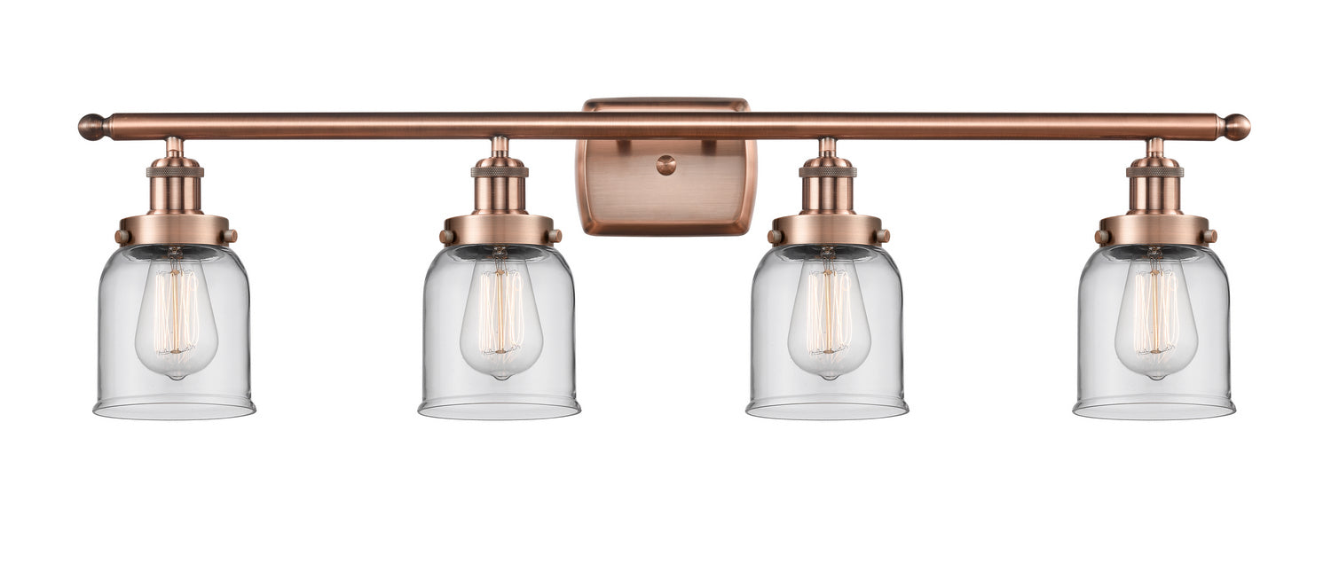 Innovations 916-4W-AC-G52 Four Light Bath Vanity, Antique Copper