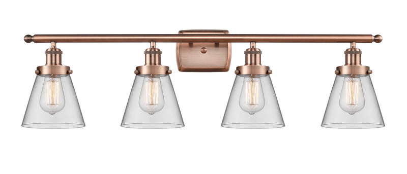 Innovations 916-4W-AC-G62 Four Light Bath Vanity, Antique Copper