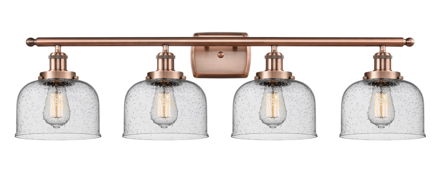 Innovations 916-4W-AC-G74 Four Light Bath Vanity, Antique Copper