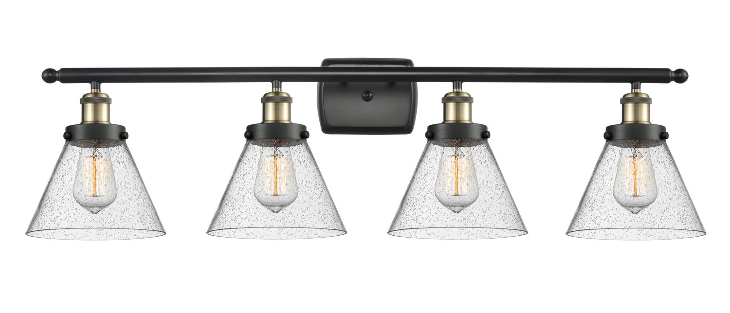 Innovations 916-4W-BAB-G44 Four Light Bath Vanity, Black Antique Brass