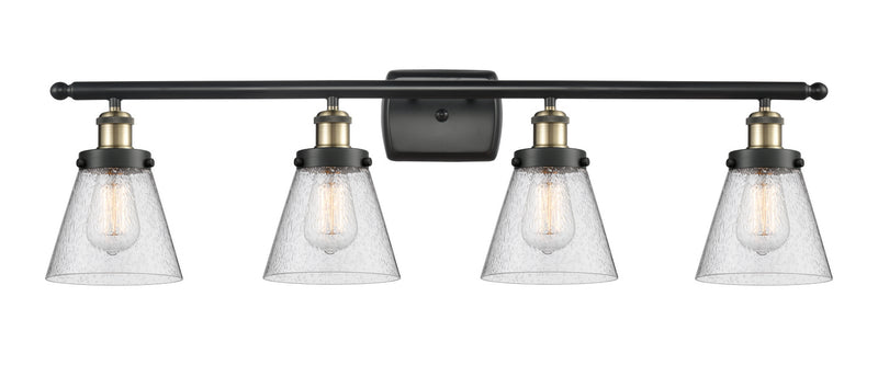 Innovations 916-4W-BAB-G64 Four Light Bath Vanity, Black Antique Brass