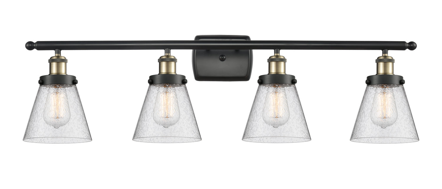 Innovations 916-4W-BAB-G64 Four Light Bath Vanity, Black Antique Brass