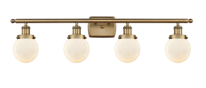 Innovations 916-4W-BB-G201-6 Four Light Bath Vanity, Brushed Brass