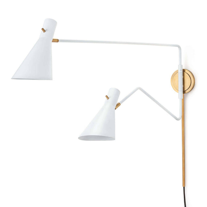 Regina Andrew 15-1135WTNB Two Light Wall Sconce, White