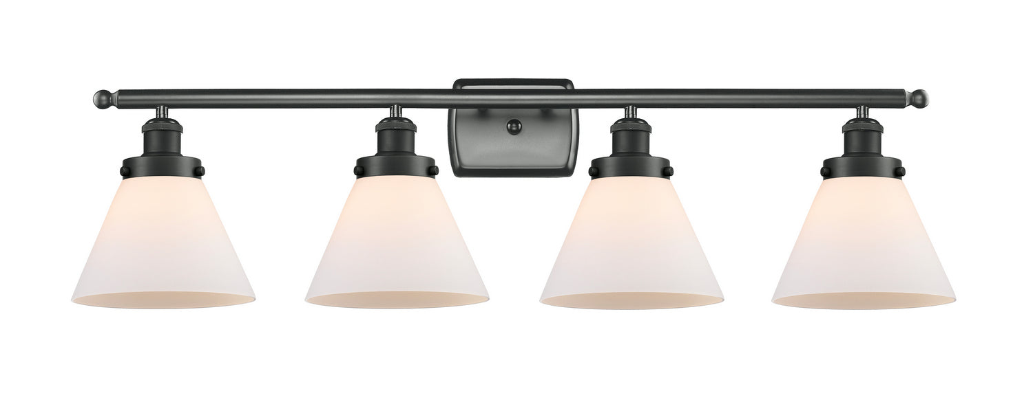 Innovations 916-4W-BK-G41 Four Light Bath Vanity, Matte Black