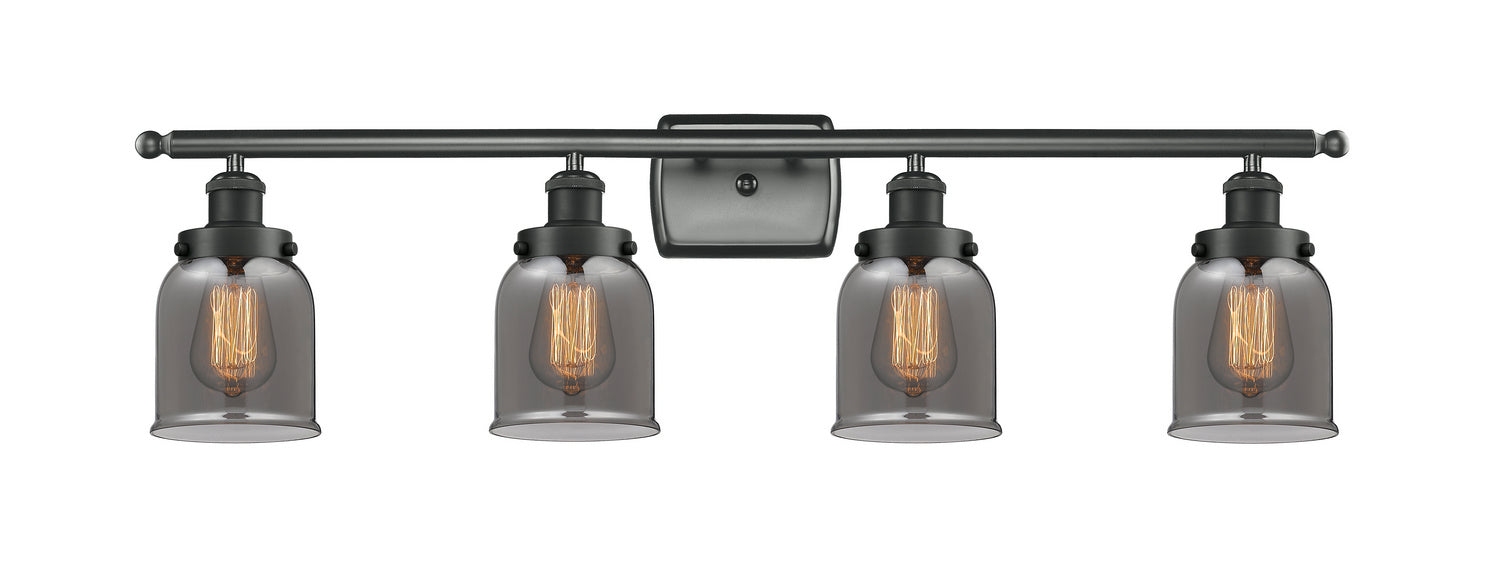 Innovations 916-4W-BK-G53 Four Light Bath Vanity, Matte Black