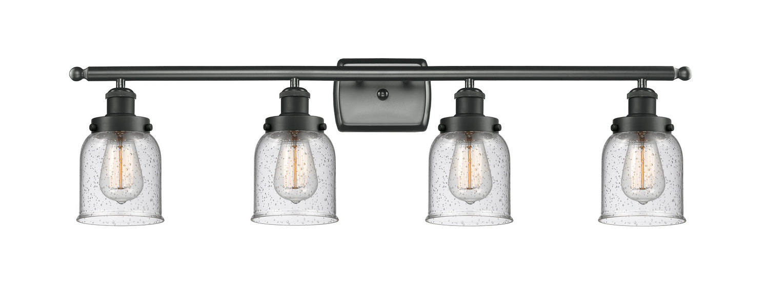 Innovations 916-4W-BK-G54 Four Light Bath Vanity, Matte Black