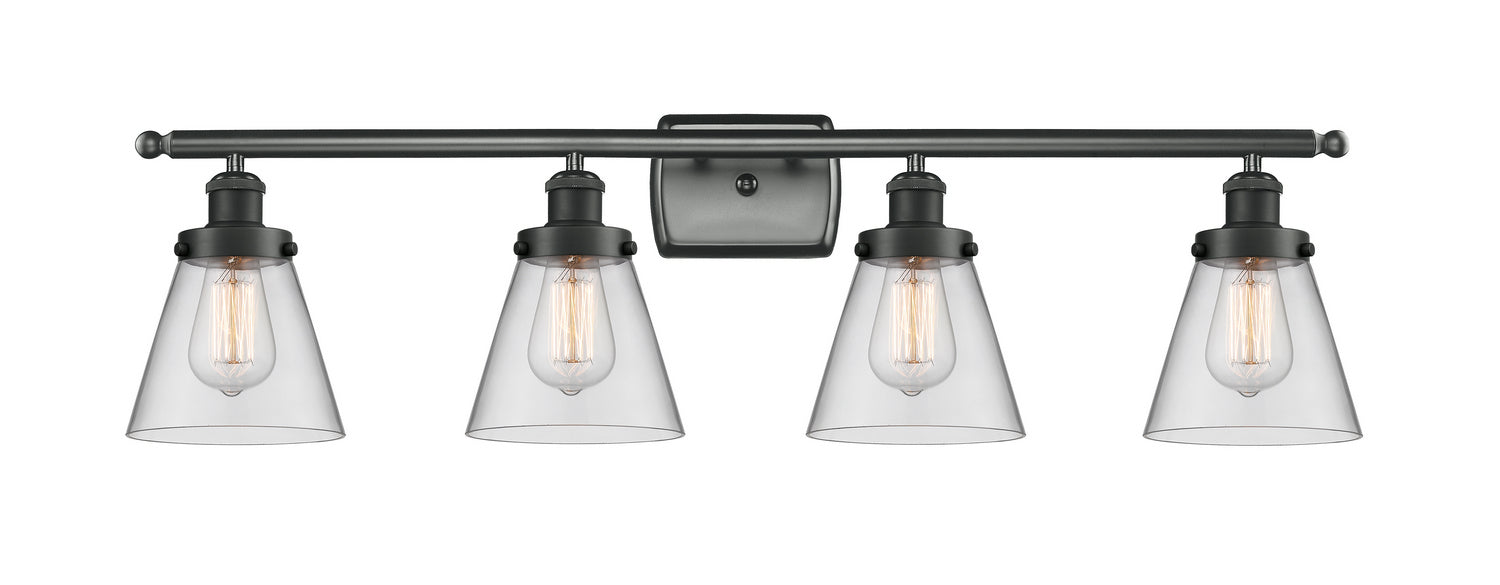 Innovations 916-4W-BK-G62 Four Light Bath Vanity, Matte Black