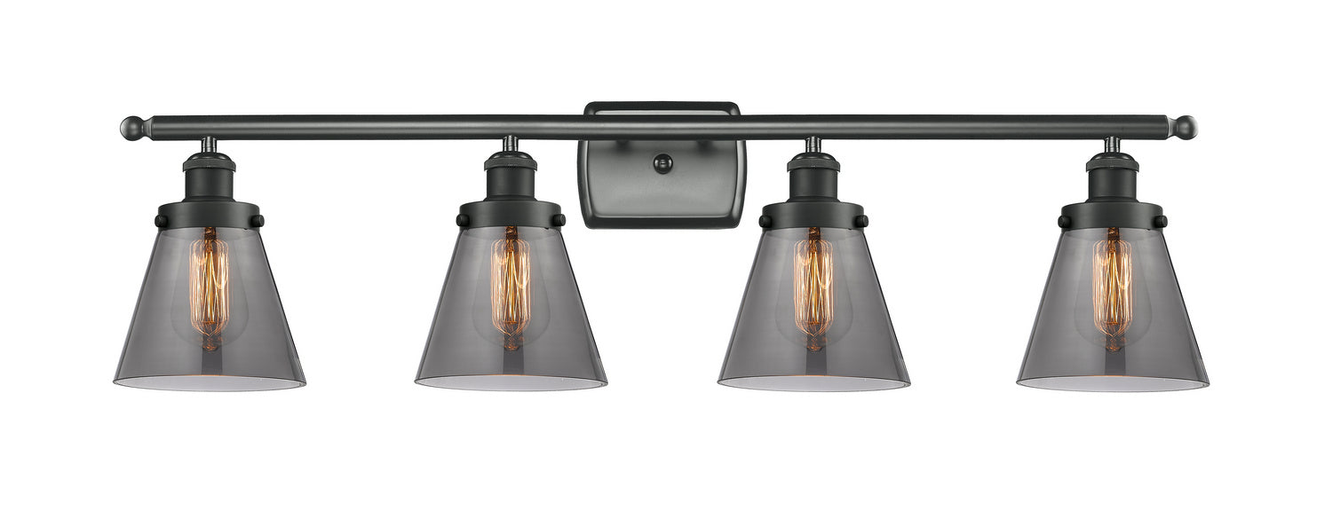 Innovations 916-4W-BK-G63 Four Light Bath Vanity, Matte Black
