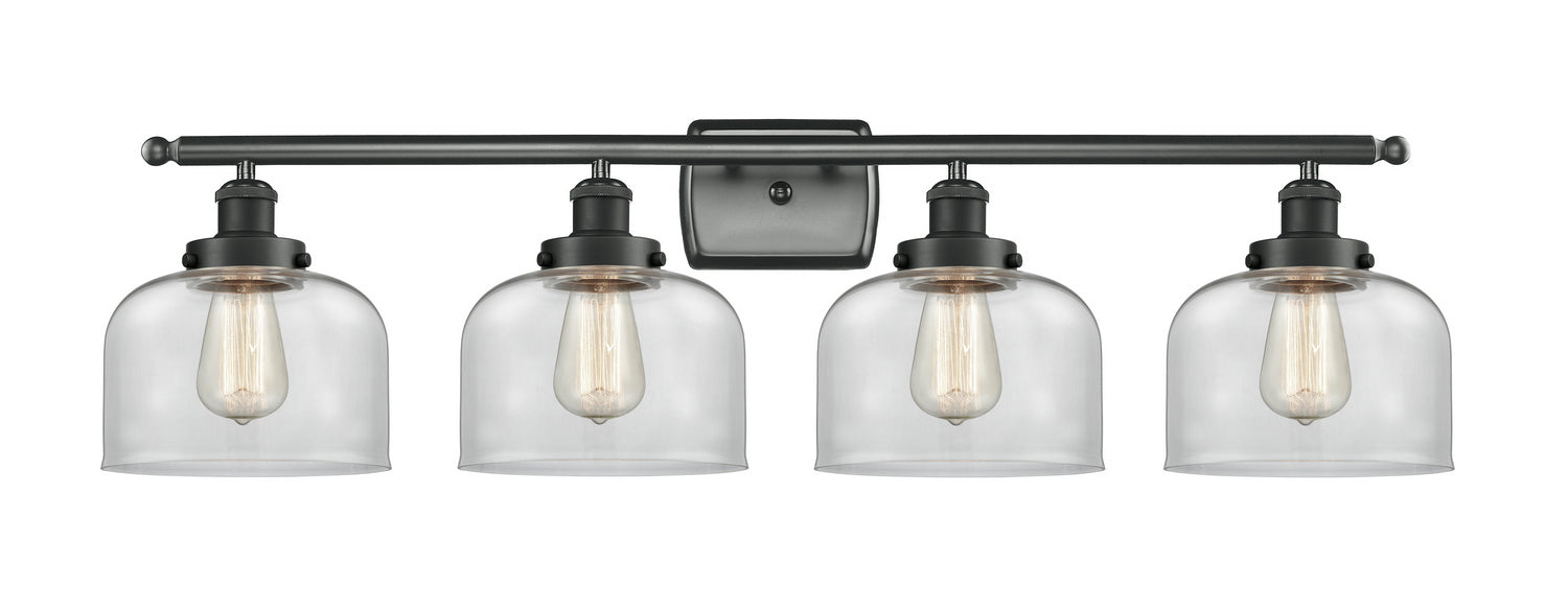 Innovations 916-4W-BK-G72 Four Light Bath Vanity, Matte Black