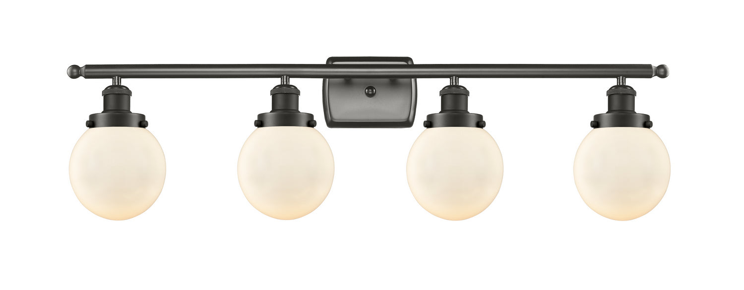 Innovations 916-4W-OB-G201-6 Four Light Bath Vanity, Oil Rubbed Bronze