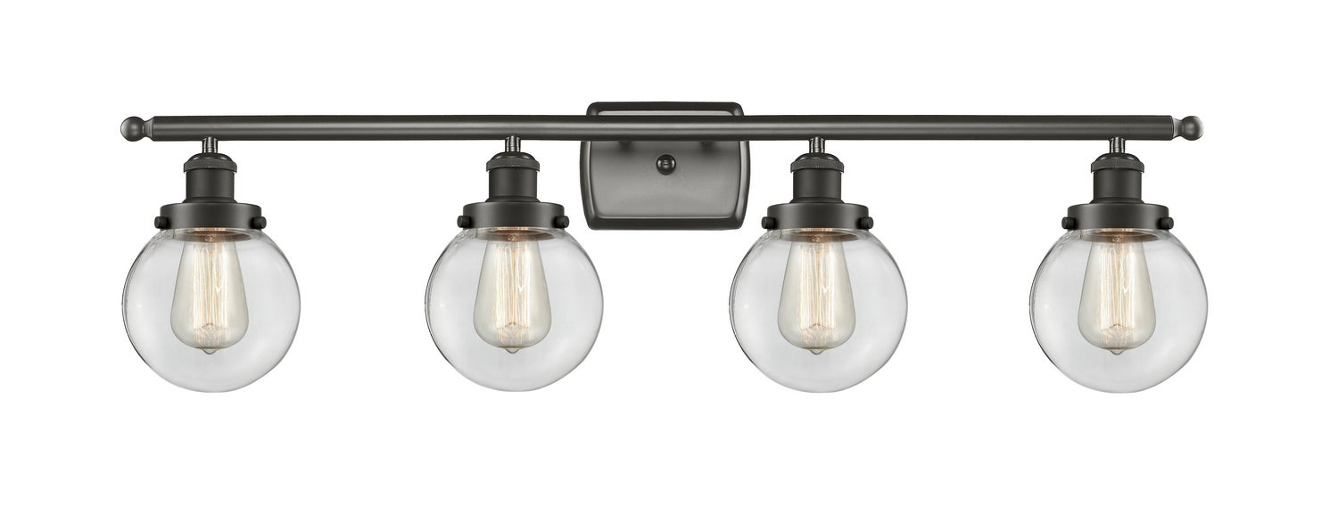 Innovations 916-4W-OB-G202-6 Four Light Bath Vanity, Oil Rubbed Bronze