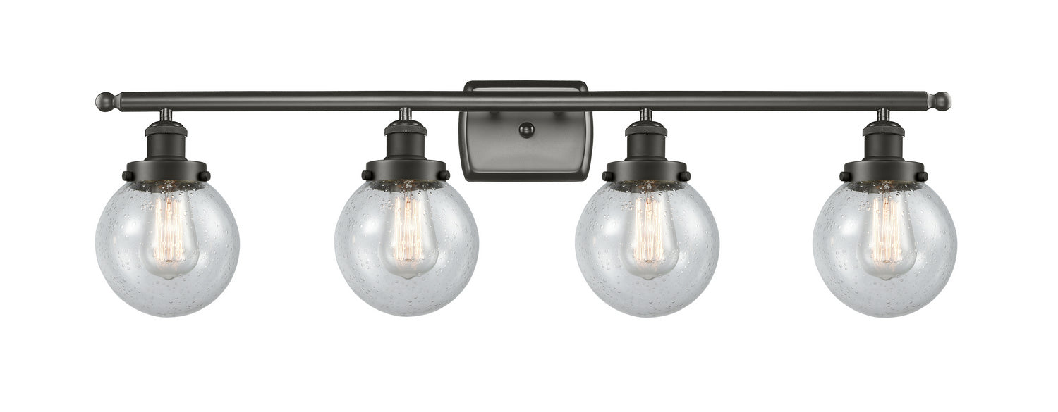Innovations 916-4W-OB-G204-6 Four Light Bath Vanity, Oil Rubbed Bronze