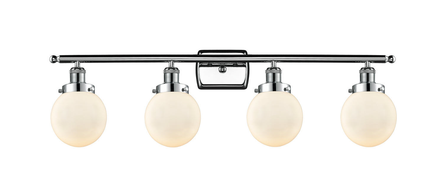 Innovations 916-4W-PC-G201-6 Four Light Bath Vanity, Polished Chrome