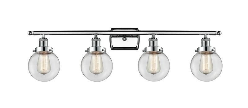 Innovations 916-4W-PC-G202-6 Four Light Bath Vanity, Polished Chrome