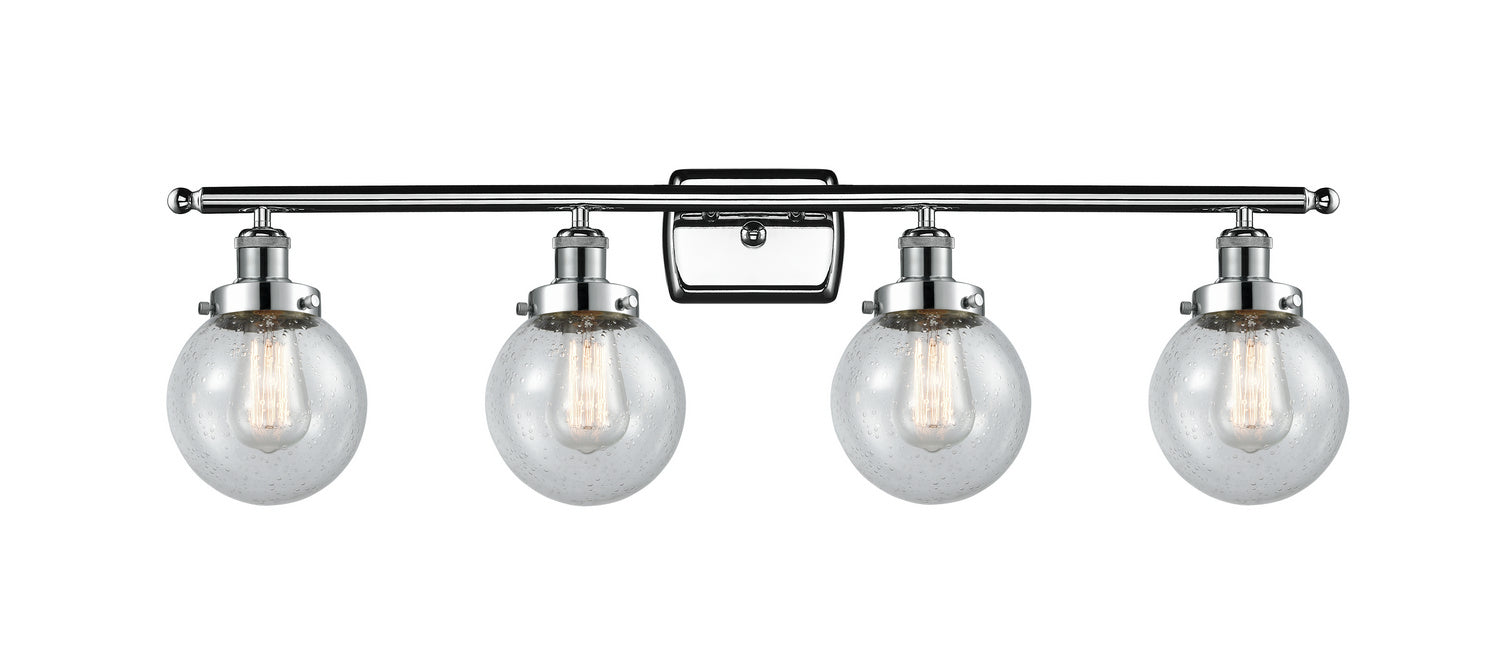 Innovations 916-4W-PC-G204-6 Four Light Bath Vanity, Polished Chrome