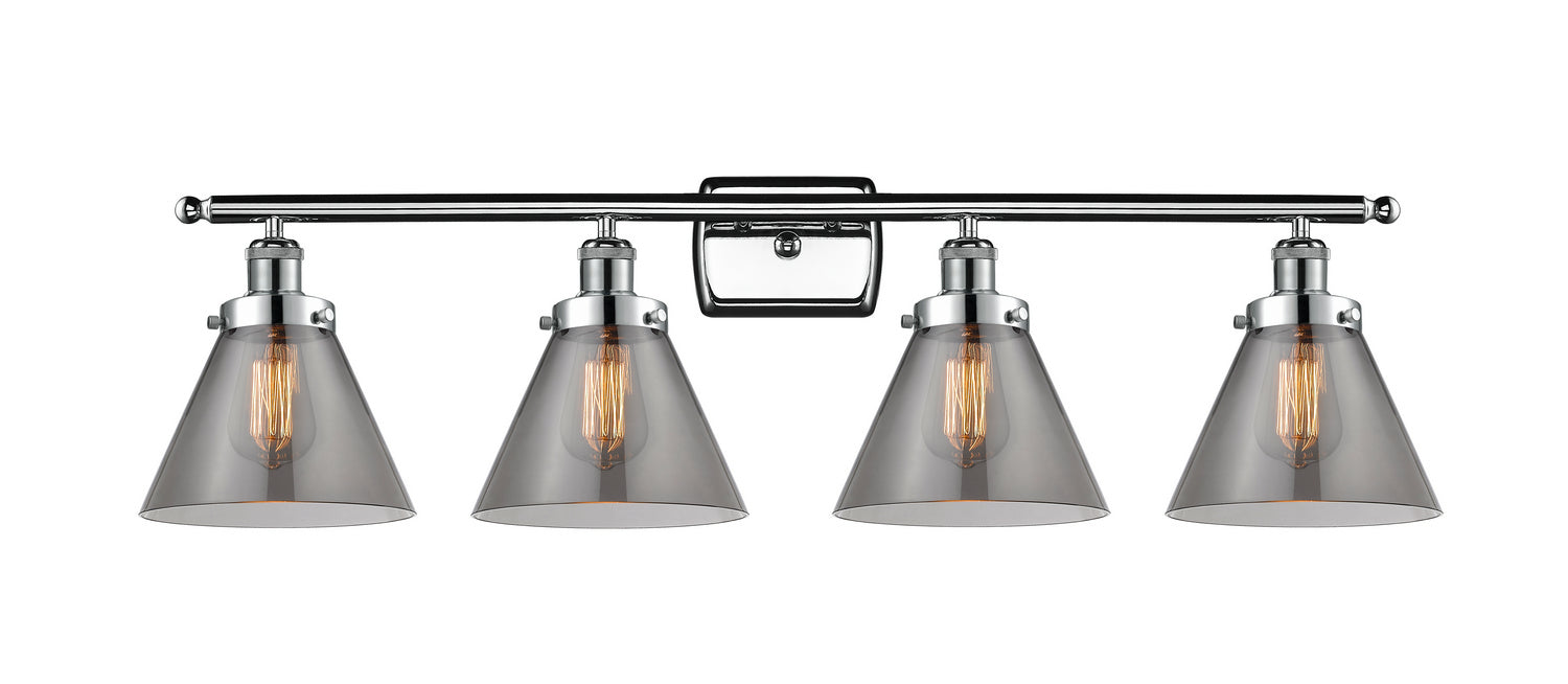 Innovations 916-4W-PC-G43 Four Light Bath Vanity, Polished Chrome