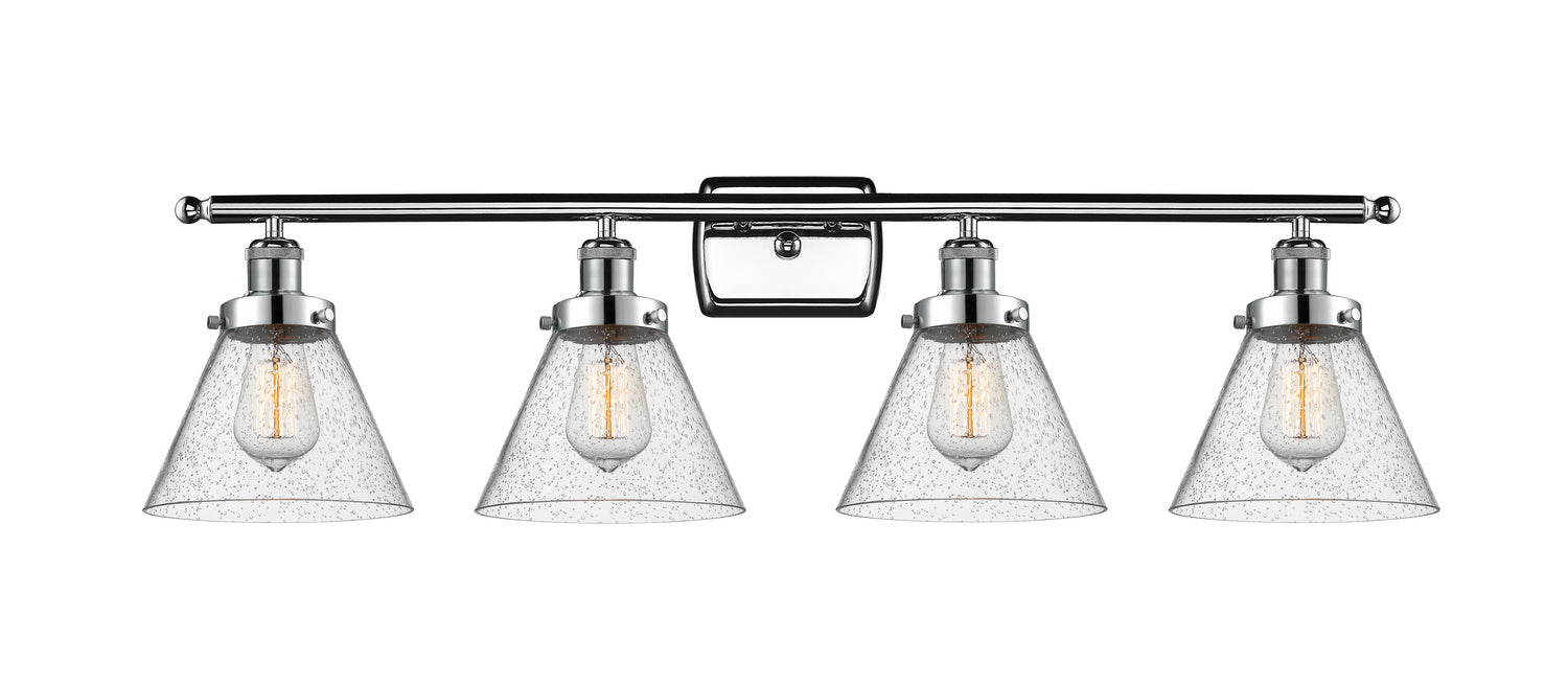 Innovations 916-4W-PC-G44 Four Light Bath Vanity, Polished Chrome