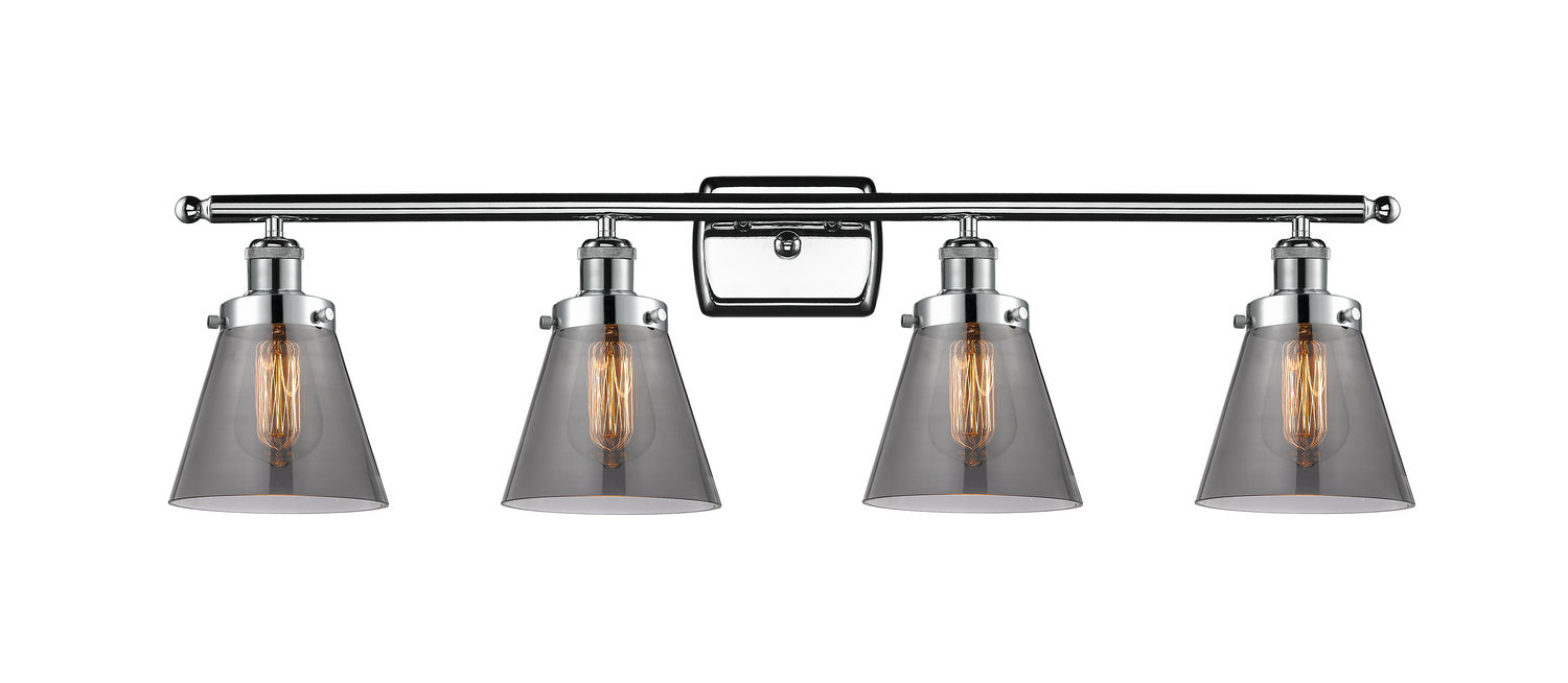 Innovations 916-4W-PC-G63 Four Light Bath Vanity, Polished Chrome