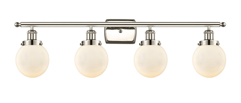 Innovations 916-4W-PN-G201-6 Four Light Bath Vanity, Polished Nickel